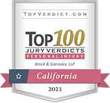 TopVerdict.com | Top 100 | jury Verdicts | Personal Injury | Brock & Gonzales, LLP | California | 2023